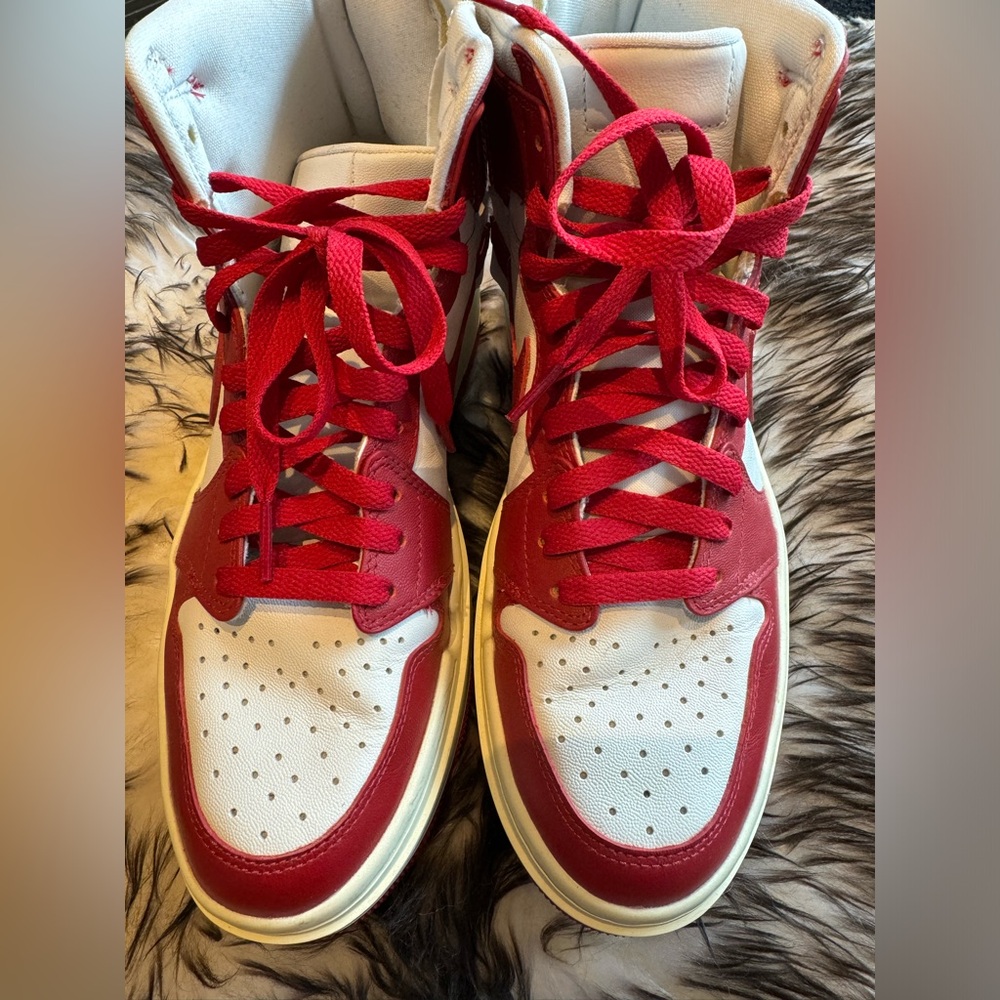 Red and White Air Jordan 1 Elevate High Women's Shoes
